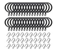 60 Pcs 1.65" Metal Drapery Curtain Rings with 60 Drapery Pin Hooks for Window Door Shower