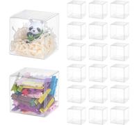 60 Pcs 6x6x6cm Effacer Cube De Faveur Boîtes Pvc Transparent Cube Coffrets Cadeaux Pour Bonbons Chocolat Saint Valentin, Noël, Halloween, Cadeau, Mariage