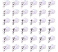 60 Pcs 9.5mm White Plastic Nylon Cable Clips Type R Cable Clips with 60 Pack Screws for Wire Management (9.5mm,White)