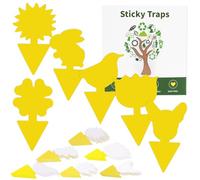 60 PCS anti moucherons interieur,piege moucherons interieur,attrape moucheron,sûr,sans odeur,pièges engluées autocollants colle double-face Étanche jaunes,protection des intérieur plantes,fleur fruits
