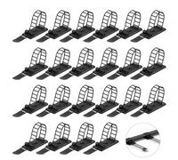 60 Pcs Attache Cable Adhesif Noires, Supports d'Attache de Câble Réglables, Clip Cables, organisateur câble réutilisable pour kit cable management bureau domicile