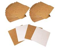 60 PCS Auto-Collant Sous-Verres Liège Carré, Allazone Autocollants Carré en Liège Dos en Liège Feuilles Mini Murale Dalles en Liège pour Dessous-de-Verre et Travaux Manuels de Bricolage, 10 x 10 cm