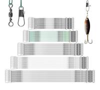 60 Pcs Bas de Ligne Carnassier en Acier Inoxydable 15/20/25/30 cm, Bas de Ligne Brochet Fil de Pêche Accessoires Pêche Eau Douce Mer