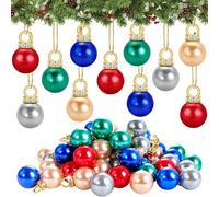 60 Pcs Boules de Noël Scintillantes Multicolores, Mini Perles Imitation, 1.6cm Ø (Multicolore-60Pcs)