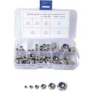 60 PCS Car 304 Stainless Steel Lock Nuts Nylon Insert Locknut Kit M3-M10