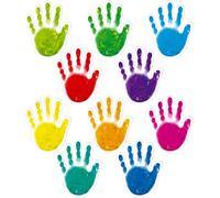 60 PCS Empreintes de Mains Colorées, Accents à la Main Découpes Tableau d'Affichage Décoration de Salle de Classe en 10 Couleurs Projet d'Artisanat de Bricolage Fournitures de Fête pour Enfants