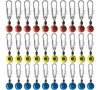 60 Pcs Fishing Barrel Swivel Fishing Staples, Beans Fishing Space, Stainless Steel Fishing Float Connectors, Fishing Accessories, 3 Sizes