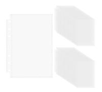 60 Pcs Pochettes Plastiques Perforées A6, Pochette Transparente A6, Pochettes en Plastique Transparent Imperméables avec 6 Trous pour Classeur à Anneaux Documents Cahiers Cartes