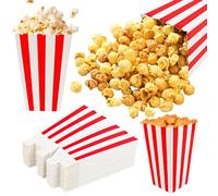 60 PCS Popcorn Box, Popcorn Boîtes, Pot Popcorn, Sacs Popcorn, Boîtes à Popcorn, Sacs à Popcorn, Boîtes de Nourriture de Seau de Pop Corn à Rayures Carrées Rétro pour Cinéma,Fête,Aoirées,Anniversaires