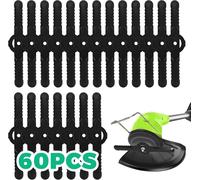 60 Pcs Replacement Plastic Blades,14 cm Plastic Brush Cutter Set Blade Lawn Brushcutters,Replacement Cordless Edging Blades for Garden Mower (Black)