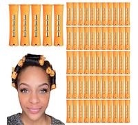 60 pièces 0.9x3.3 ''tiges de permanente pour cheveux longs et courts tiges de friser avec élastique aucune chaleur requise cheveux faciles à friser pour la maison et le Salon