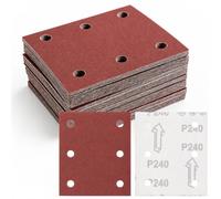 60 Pièces 115 x 101mm Papier Abrasif pour Ponceuse Rectangulaire 240 Grain | 6 Trous Papier de Verre Compatible avec Makita BO4555 BO4554 BO4561DBO484Z DBO480Z BO4565K BO4565J pour Bois Vernis Mastic