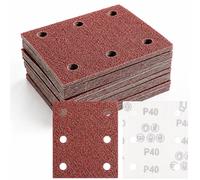 60 Pièces 115 x 101mm Papier Abrasif pour Ponceuse Rectangulaire 40 Grain | 6 Trous Papier de Verre Compatible avec Makita BO4555 BO4554 BO4561DBO484Z DBO480Z BO4565K BO4565J pour Bois Vernis Mastic