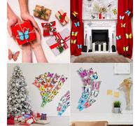 60 pièces 3D papillon coloré stickers muraux, décoration de salon pour enfants, H079