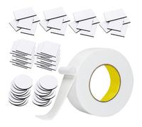 60 Pièces Adhesif Double Face et 1 Volume 20 mm x 5 m Double Sided Tape,Autocollant Double Face Scotch Double Face Epais,Adhesif Mousse Blanc Imperméable à L'eau pour Décorer la Maison,Bureau