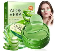 60 Pièces Aloe Patch Yeux, Patch yeux Acide hyaluronique Collagène, Eye Mask pour éclaircir et l'hydratation, Réduit les Cernes,Poches,Pattes d'Oie et Rides