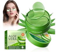 60 Pièces Aloe Patch Yeux, Patch yeux Acide hyaluronique Collagène, Eye Mask pour éclaircir et l'hydratation, Réduit les Cernes,Poches,Pattes d'Oie et Rides
