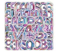 60 pièces Autocollants de lettres et de chiffres colorés, décoration DIY pour étudiants pour la papeterie, le cahier, la bouteille d'eau, la coque de téléphone, la tablette, la planche à roulettes, le
