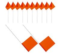 60 Pièces Balises de Pelouse Orange à Tige Acier | PVC Résistant, Visibilité Vive, Pose Rapide, Relocalisation Facile, pour Entretien du Gazon et Bornage Temporaire