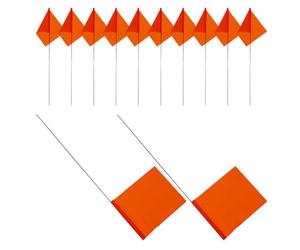 60 Pièces Balises de Pelouse Orange à Tige Acier | PVC Résistant, Visibilité Vive, Pose Rapide, Relocalisation Facile, pour Entretien du Gazon et Bornage Temporaire