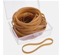 60 Pièces Bandes Élastiques en Caoutchouc 100 mm par 5 mm avec Boîte de Rangement pour Bureau Famille Fournitures Scolaires, Jaune Foncé