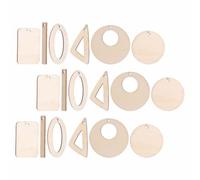 60 Pièces Breloques en Bois Vierges pour Bijoux Diy, Forme | Bois Sculptable et Perçable, Surface à Écrire ou Peindre, Création de Présents et Porte-clés Style Aléatoire