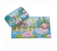 60 Pièces Bricolage Puzzle Canard Conte De Fees Dessin Anime 3d Puzzle Avec Boite En Fer Blanc Enfants Enfants Cadeau Educatif Collection Jouet