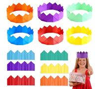 60 Pièces Chapeaux Couronnes en Papier de Noël, Couronnes en Papier de Fête Crackers de Noël, Chapeau Anniversaire Enfant DIY Complet Multicolore Chapeaux de Fêtes pour Fête de Noel, Fêtes en Famille
