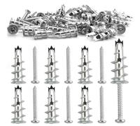 60 Pièces Cheville Placo Charge Lourde, Cheville Placo a Visser, Vis Autoforeuse Placo, Cheville Placo avec Vis, Chevilles pour Placoplatre, Chevilles À Cavité pour Béton, Briques, Plaques de Plâtre