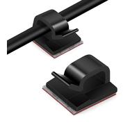 60 Pièces Clips Câbles, Attache Cable Adhesif Rangement de Accroche Cable Fixation Auto Collant, Cavalier Cable Electrique pour Gestion des câbles, Transparent