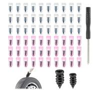 60 Pièces Clous Caoutchouc Kit Réparation Pneu 30 Grands 30 Petits avec Tournevis Réparation Rapide Crevaison Voiture Moto Vélo Scooter Pneu Sans Chambre Outil Étanchéité