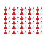 60 PièCes CôNes De Circulation Jouets Rouge Blanc Mini CôNes De Circulation Miniature RéAliste Bloc Routier Pour L'entraîNement De Football Rc Voiture Jeu