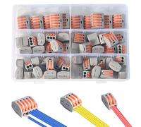 60 pièces Connecteurs électriques avec levier de commande, Rapide Connecteur de Fil de Câble, Bornes de Connexion Automatique, 30pcs 2 entrées, 20pcs 3 entrées,10pcs 5 entrées