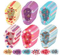60 Pièces de Pansements Oculaires, Patch Adhésif pour les Yeux pour Enfants 6 Modèles Cache Oeil Adhésif en Coton Bloquant la Lumière pour Enfant (7,5x5cm)
