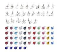 60 Pièces De Pendentifs En Pierres Précieuses, 26 Pièces D'Accessoires De Lettres, Pierres Du Zodiaque Colorées, Perles De Cristal Trouées, Adaptés Aux Bijoux Faits À La Main