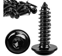 60 pièces de vis noires M4x16 mm, vis à bois, vis à tôle, noir galvanisé, vis à tête en lentille, à tête plate, autotaraudeuses avec embase pour panneaux acoustiques, en acier inoxydable 304, vis TORX