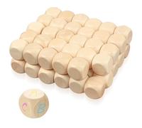 60 Pièces Dés en Bois Non Peints, 20 mm Dés 6 Faces en Bois Vierges, Blocs Cube Boiss, pour Loisirs Créatifs, Puzzles, Artisanat Bricolage, Apprentissage
