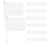 60 Pièces Drapeau à Main en Polyester et Plastique pour Célébrations | Surface Unie, Usage Instantané, Lot pour Mariages, Cortèges, Coordination
