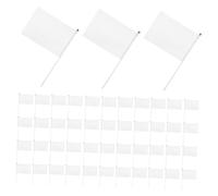 60 Pièces Drapeaux Blancs Bâton 8, 3x5, 5 Pouces, Polyester | Assemblage Sécurisé, Prise en Main Confortable, Usage Extérieur et Événement Scolaire