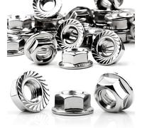 60 Pièces Ecrou M5 Inox Ecrou Antivol M5 Din 6923 Écrou Autobloquant À Embase Crantée A2 V2A 304 M4/M5/M6/M8/M10/M12