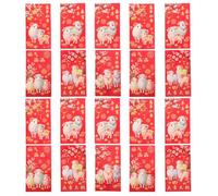 60 Pièces Enveloppes Rouges Année du Mouton 2027, Papier, Style Printemps | Dorure en Relief et Finitions Estampées, pour Billets ou Petits Jetons, Lots à Distribuer