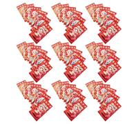60 Pièces Enveloppes Rouges en Papier Texturé Dorure Embossée | Designs Traditionnels et Modernes, Motifs Zodiacaux Dorés, pour Présents et Échanges au Bureau