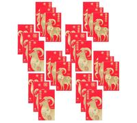 60 Pièces Enveloppes Rouges Traditionnelles 2027 Année du Chèvre | Papier, Motif Année du Chèvre, Sceau Sécurisé et Protection de Confidentialité, pour Célébrations Style Aléatoire