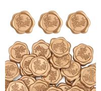 60 Pièces Eucalyptus Sceau de Cire Autocollant, Branches de Romarin Autocollant Cachet Sceau Stape pour Mariage Invitation Cartes de Noël Fête D'anniversaire Cadeau(or Vintage) (or Vintage)