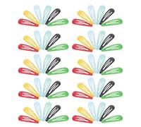 60 Pièces Grandes Barrettes Goutte D’eau 5cm, Métal Plastique | Finition Polie, Couleur Vive, Maintien Sûr, pour Cheveux Épais et Couches, Usage Féminin