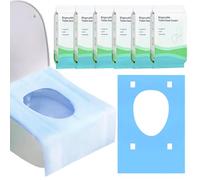 60 Pièces Housse de Siège de Toilette Jetable,Protege Toilette Jetable,Convient aux adultes et aux enfants, idéal pour les voyages, les toilettes publiques, emballé individuellement (Bleu)