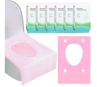 60 Pièces Housse de Siège de Toilette Jetable,Protege Toilette Jetable,Convient aux adultes et aux enfants, idéal pour les voyages, les toilettes publiques, emballé individuellement (Rose)