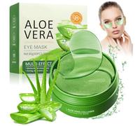 60 Pièces Masque Yeux Aloe Vera,Aloe Vera Patchs Yeux,Masque Hydratant pour les yeux,Anti-Cernes et Soulage les Poches,Soin Nourrissant pour le Contour des Yeux,Soins Visage