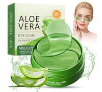 60 Pièces Masque Yeux Aloe Vera,Patch Yeux Anti Cernes,Masque pour les Yeuxs Aloe Vera, Anti-Cernes et Soulage Les Poches, Soin Nourrissant pour le Contour des Yeuxs,Soins Visage,Doux Hydratant
