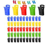 60 Pièces Mini Attache Chaussettes, Pinces à Chaussettes, avec Crochet, pour étendoir Machine à Laver et Sèche, Mélange de Couleurs